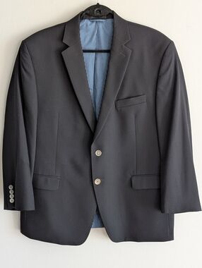 Calvin Klein Black Wool Blazer Jacket 42S